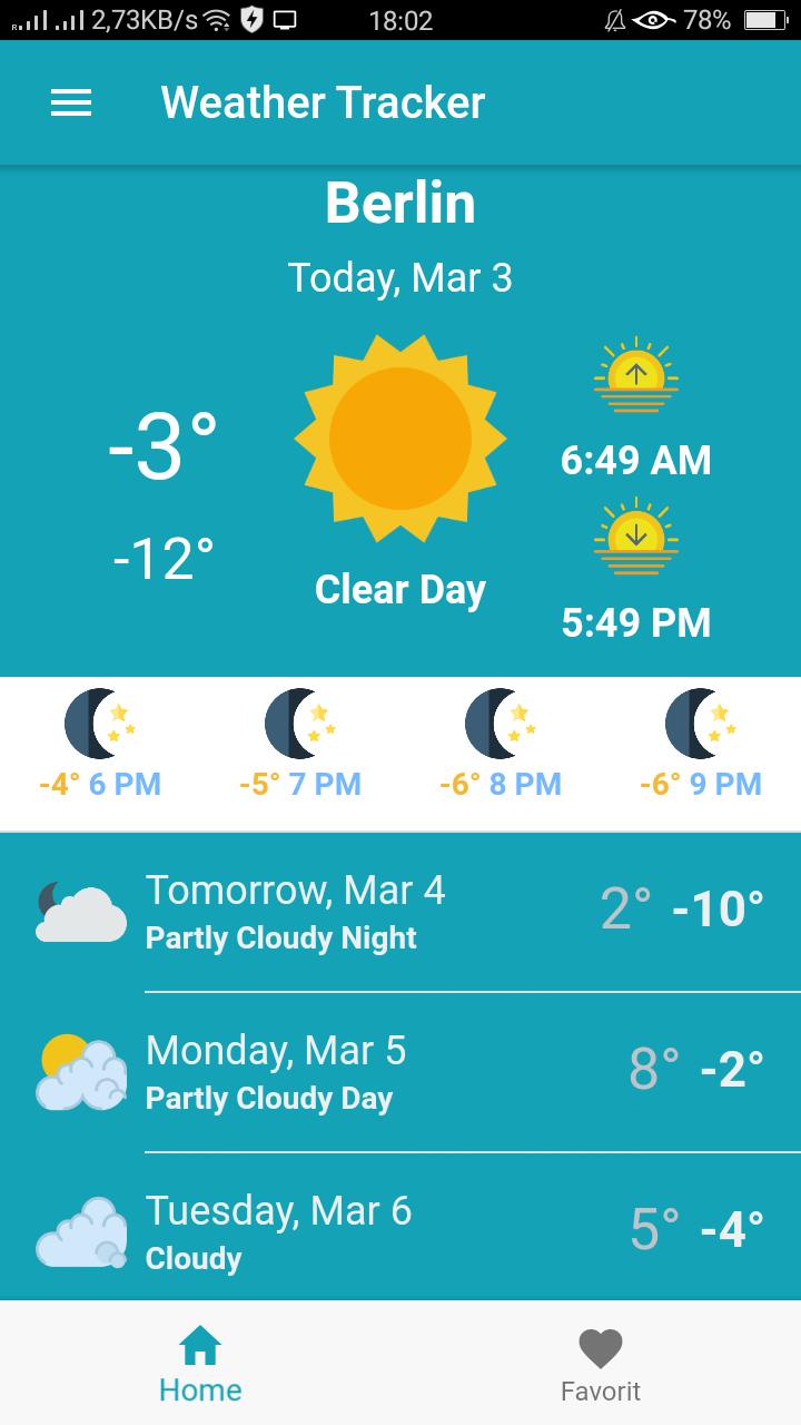 WeatherTracker - Accurate weather forecast