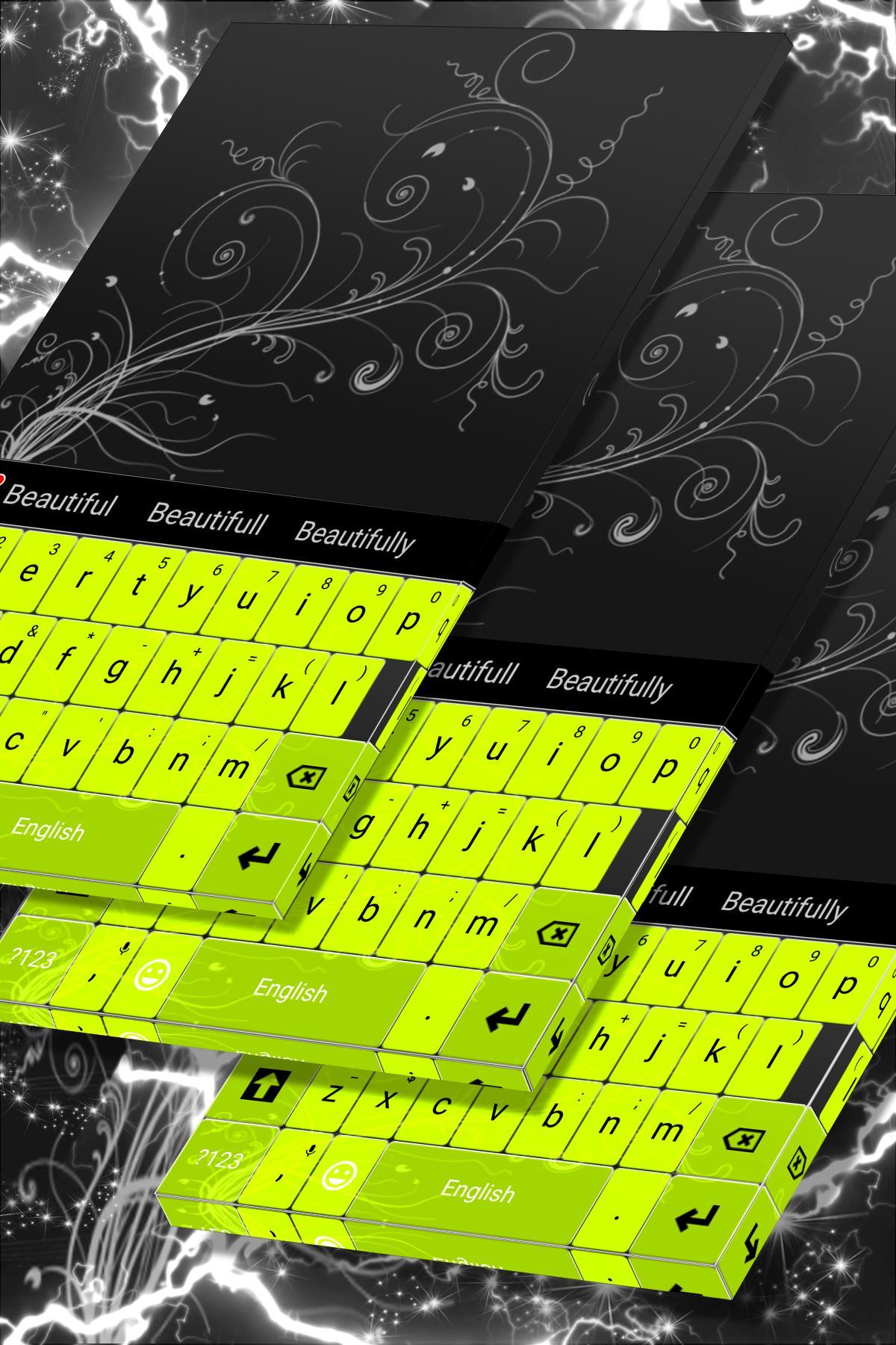 Neon Green Letters Keyboard